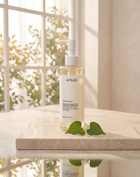 Revoluciona el primer paso de tu doble limpieza con el galardonado Anua Heartleaf Pore Control Cleansing Oil. Este aceite limpiador ligero y no comedogénico está formulado especialmente para eliminar de forma eficaz el maquillaje persistente, los restos de protector solar, el exceso de sebo y las impurezas acumuladas en los poros sin obstruirlos ni dejar sensación grasa.  Enriquecido con extracto de Houttuynia Cordata (Heartleaf) y una mezcla balanceada de aceites vegetales naturales (Jojoba, Macadamia, Oliva, Girasol y Semilla de Uva), ayuda a disolver puntos negros y espinillas mientras calma, equilibra e hidrata la piel irritada